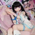 150cm 4ft9 TPE Anime Purple Eyes Slender Body Raven Hair #Y011 Head