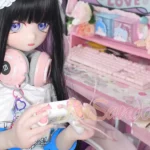 150cm 4ft9 TPE Anime Purple Eyes Slender Body Raven Hair #Y011 Head