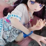 150cm 4ft9 TPE Anime Purple Eyes Slender Body Raven Hair #Y011 Head