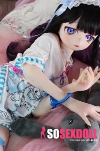 150cm 4ft9 TPE Anime Purple Eyes Slender Body Raven Hair #Y011 Head