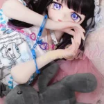 150cm 4ft9 TPE Anime Purple Eyes Slender Body Raven Hair #Y011 Head