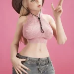 156cm 5ft2 Silicone Round Chest Ample Figure Blonde Sex Doll #Rhea