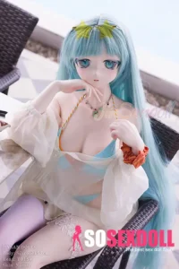 157cm 5ft2 Silicone Amine Voluptuous Figure Mint Hair Sex Doll #Y015 Head