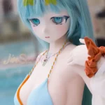 157cm 5ft2 Silicone Amine Voluptuous Figure Mint Hair Sex Doll #Y015 Head