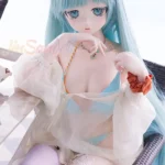 157cm 5ft2 Silicone Amine Voluptuous Figure Mint Hair Sex Doll #Y015 Head