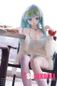 157cm 5ft2 Silicone Amine Voluptuous Figure Mint Hair Sex Doll #Y015 Head