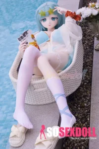 157cm 5ft2 Silicone Amine Voluptuous Figure Mint Hair Sex Doll #Y015 Head