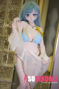 157cm 5ft2 Silicone Amine Voluptuous Figure Mint Hair Sex Doll #Y015 Head