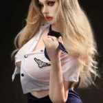 159cm 4ft9 Silicone Round Chest Juicy Butt Blonde Hair Sex Doll #SG3 Head