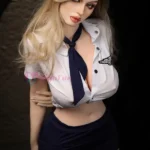 159cm 4ft9 Silicone Round Chest Juicy Butt Blonde Hair Sex Doll #SG3 Head