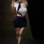 159cm 4ft9 Silicone Round Chest Juicy Butt Blonde Hair Sex Doll #SG3 Head