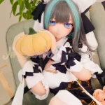 159cm 5ft2 TPE Anime Blue Twin Tails Busty Maid Sex Doll #Y012 Head