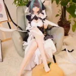 159cm 5ft2 TPE Anime Blue Twin Tails Busty Maid Sex Doll #Y012 Head