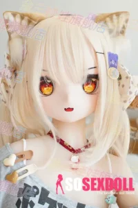 159cm 5ft2 TPE Anime Cat girl Light Blonde Hair Slim Sex Doll #Y007 Head