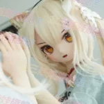 159cm 5ft2 TPE Anime Cat girl Light Blonde Hair Slim Sex Doll #Y007 Head