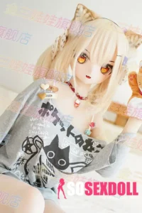 159cm 5ft2 TPE Anime Cat girl Light Blonde Hair Slim Sex Doll #Y007 Head