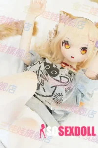 159cm 5ft2 TPE Anime Cat girl Light Blonde Hair Slim Sex Doll #Y007 Head