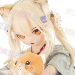 159cm 5ft2 TPE Anime Cat girl Light Blonde Hair Slim Sex Doll #Y007 Head