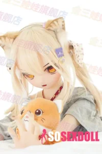 159cm 5ft2 TPE Anime Cat girl Light Blonde Hair Slim Sex Doll #Y007 Head