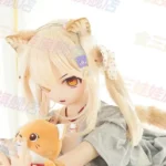 159cm 5ft2 TPE Anime Cat girl Light Blonde Hair Slim Sex Doll #Y007 Head