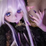159cm 5ft2 TPE Anime Dark Elf Petite Chest Silver Hair Sex Doll #Y008 Head