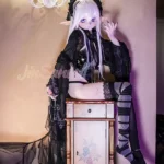 159cm 5ft2 TPE Anime Dark Elf Petite Chest Silver Hair Sex Doll #Y008 Head