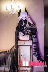 159cm 5ft2 TPE Anime Dark Elf Petite Chest Silver Hair Sex Doll #Y008 Head