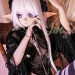 159cm 5ft2 TPE Anime Dark Elf Petite Chest Silver Hair Sex Doll #Y008 Head