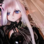 159cm 5ft2 TPE Anime Dark Elf Petite Chest Silver Hair Sex Doll #Y008 Head