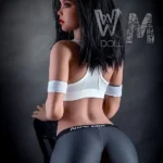 159cm 5ft2 TPE Athletic Girl A Cup Chest Toned Body Black Sex Doll #398 Head