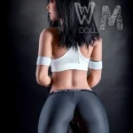 159cm 5ft2 TPE Athletic Girl A Cup Chest Toned Body Black Sex Doll #398 Head