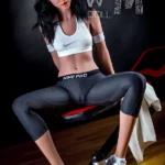 159cm 5ft2 TPE Athletic Girl A Cup Chest Toned Body Black Sex Doll #398 Head