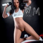 159cm 5ft2 TPE Athletic Girl A Cup Chest Toned Body Black Sex Doll #398 Head