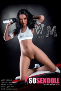 159cm 5ft2 TPE Athletic Girl A Cup Chest Toned Body Black Sex Doll #398 Head