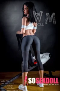 159cm 5ft2 TPE Athletic Girl A Cup Chest Toned Body Black Sex Doll #398 Head