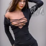 160cm 5ft2 TPE Office Lady B Cup Chest Slim Figure Brown Sex Doll #70 Head