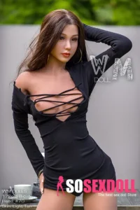 160cm 5ft2 TPE Office Lady B Cup Chest Slim Figure Brown Sex Doll #70 Head