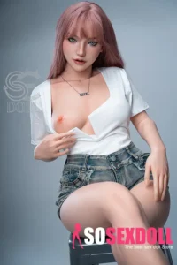 ตุ๊กตาเซ็กส์ซิลิโคนเปิดหน้าอกสไตล์เดนิม ขนาด 160 ซม. 5 ฟุต 3 นิ้ว คัพ C