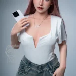 ตุ๊กตาเซ็กส์ซิลิโคนเปิดหน้าอกสไตล์เดนิม ขนาด 160 ซม. 5 ฟุต 3 นิ้ว คัพ C