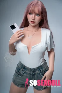 ตุ๊กตาเซ็กส์ซิลิโคนเปิดหน้าอกสไตล์เดนิม ขนาด 160 ซม. 5 ฟุต 3 นิ้ว คัพ C