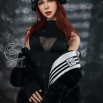 163cm 5ft4 Silicone Slim Red Hair Beauty Sex Dolls C Cup