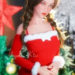 164cm 5ft4 Festive Holiday Outfit Sex Dolls Red Winter Lingerie Sex Dolls