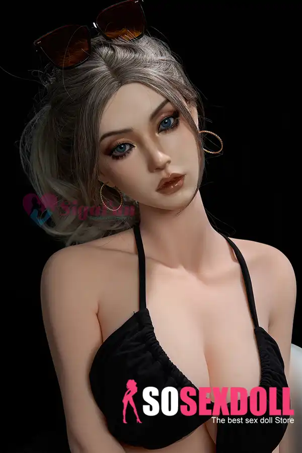 164cm 5ft4 Silicone Big Breast Chubby Hips Brunette Sex Doll #SG6 Head in Stock (US Only)