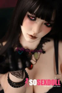 164cm 5ft4 Silicone Full Figured Red Eyes Black Hair Sex Doll #SG6-02 Head in Stock (US Only)