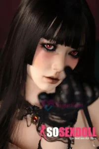 164cm 5ft4 Silicone Full Figured Red Eyes Black Hair Sex Doll #SG6-02 Head in Stock (US Only)