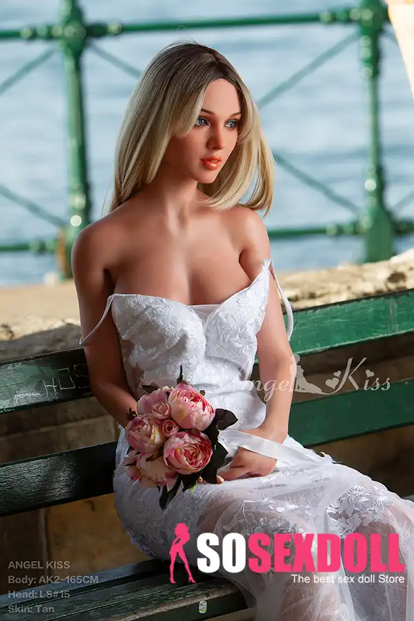 165cm 5ft4 Bridal Gown Style Sex Dolls Elegant White Dress Sex Dolls