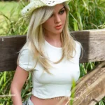 165cm 5ft4 Cowgirl Outdoor Style Sex Dolls White Crop Top Sexy Sex Dolls