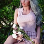 166cm 5ft2 Silicone C Cup Figure Sliver Hair Sex Doll #SS182 Head