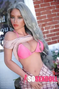 166cm 5ft2 Silicone C Cup Figure Sliver Hair Sex Doll #SS182 Head