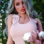 166cm 5ft2 Silicone C Cup Figure Sliver Hair Sex Doll #SS182 Head